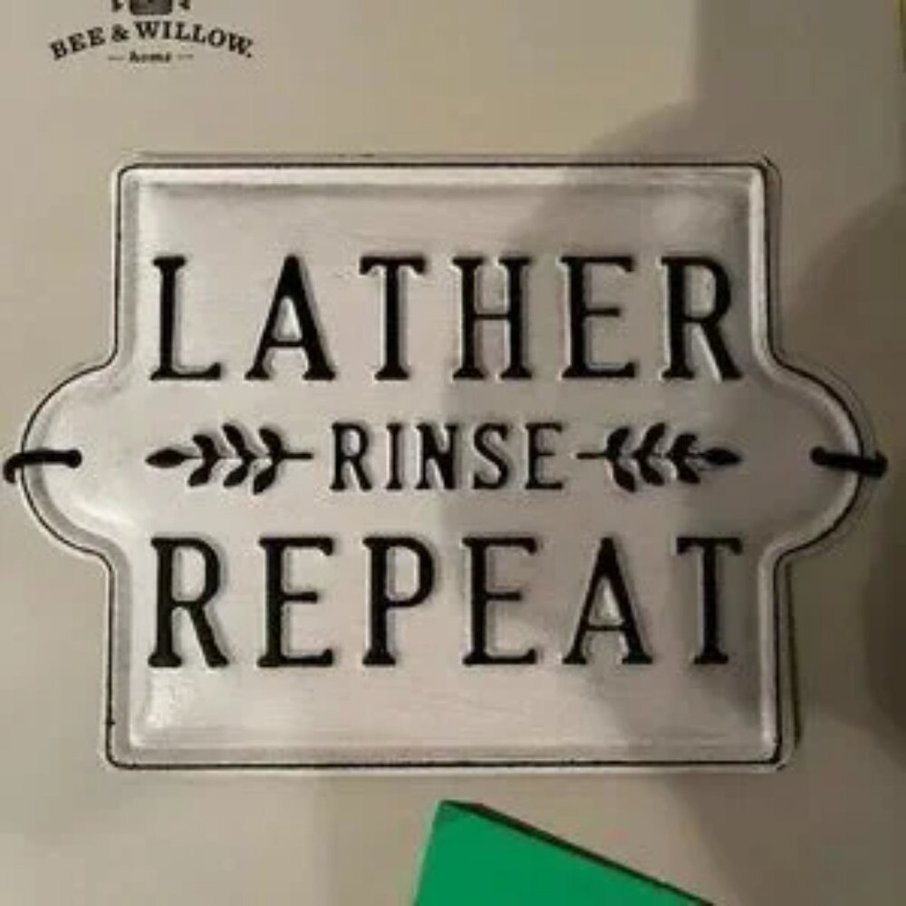 Rustic Wall Plaque - Lather - Rinse -‎ Repeat